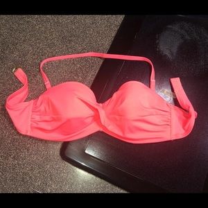 Victoria Secret Coral Color Bandeau Swim Top 36C